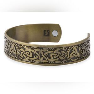 Magnetic by Design Antique Style Celtic Knot Cuff Bracelet in Goldtone 7 Inch